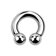 Circular Barbell Innengewinde silber mit zwei Kugeln