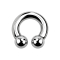 Circular Barbell Innengewinde silber mit zwei Kugeln