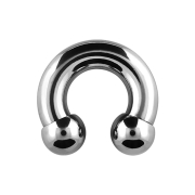 Circular Barbell Innengewinde silber mit zwei Kugeln