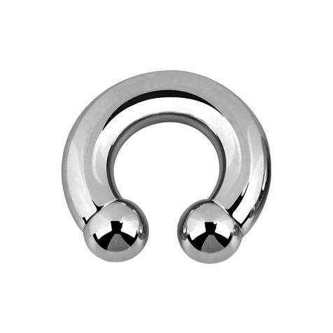 Barbell circulaire à filetage intérieur argenté avec deux boules