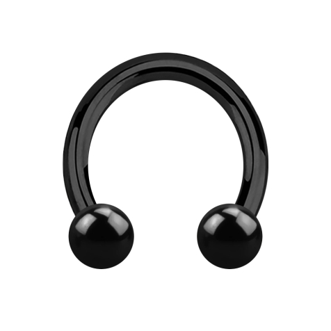 Circular Barbell Internal Thread Black with Two Balls