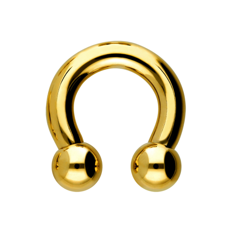 Circular Barbell Innengewinde vergoldet mit zwei Kugeln