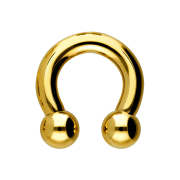Circular Barbell Innengewinde vergoldet mit zwei Kugeln