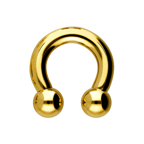 Barbell circulaire à filetage intérieur plaqué or avec deux boules