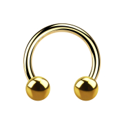 Circular barbell with gold-plated internal thread and two...