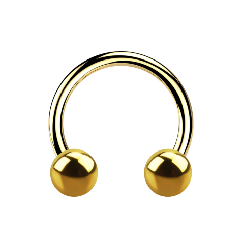 Micro Circular Barbell gold-plated internal thread with two balls