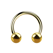 Micro circular barbell, internal thread, gold-plated with...