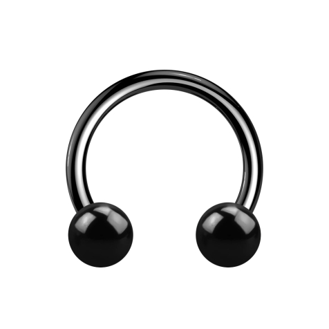 Micro Circular Barbell Innengewinde schwarz mit zwei Kugeln