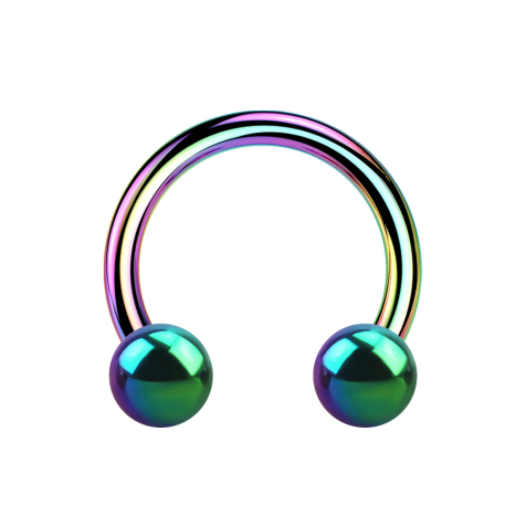 Micro Circular Barbell à filetage intérieur coloré avec deux boules