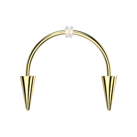 Micro Circular Barbell gold-plated with two cones