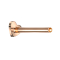 Tige de labret « cœur » en or rose avec filetage intérieur