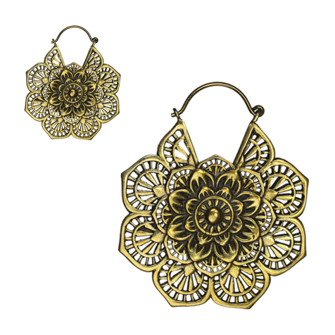 Boucle doreille fleur dorée