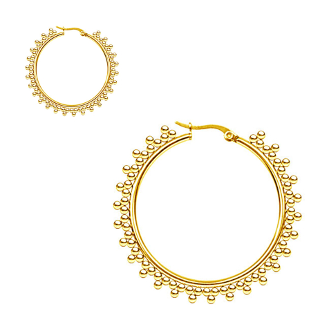 Ohrring vergoldet Kugeln Dreiecke