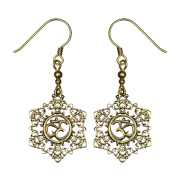 Orecchino placcato oro Om