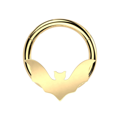 Anello a micro segmenti con cerniera a pipistrello placcato oro