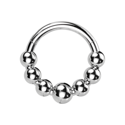 Micro Segmentring klappbar silber sieben Kugeln