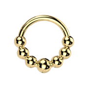Micro anneau segment pliable doré sept boules