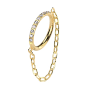 Micro segment ring hinged gold-plated side crystals...