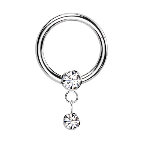 Micro anello segmentato pieghevole argento cristallo argento pendente collana cristallo argento