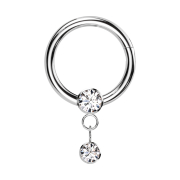 Micro anello segmentato pieghevole argento cristallo...