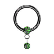 Micro anello segmentato pieghevole nero cristallo scuro...