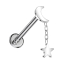 Micro Labret filetage intérieur argent lune argent pendentif étoile argent