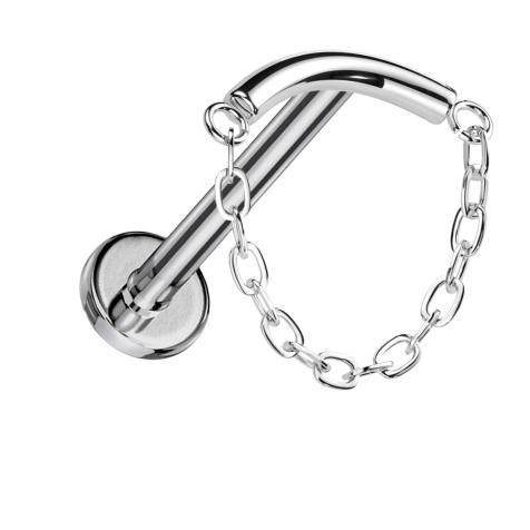 Micro Labret filetage intérieur argent barre argent pendentif chaîne