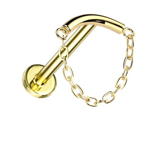 Micro Labret filo interno barra placcata oro catena pendente placcata oro