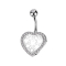 Banana silver with ball silver crystal silver and heart edged with crystals silver