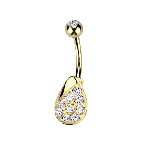 Banana gold-plated with ball gold-plated crystal silver and drop with crystals silver