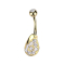 Banana gold-plated with ball gold-plated crystal silver and drop with crystals silver
