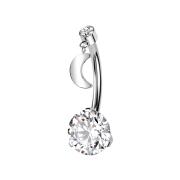 Threadless banana silver cylinder silver crystal silver...