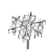 Threadless snowflake silver crystal silver