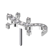 Lézard sans fil argent Cristaux argent