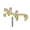 Threadless lizard gold-plated crystals silver