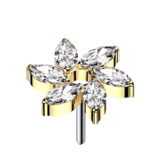 Threadless Swirl Flower Gold-Plated Crystals Silver