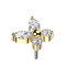 Threadless simple butterfly gold-plated crystals silver