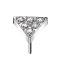 Threadless triangolo argento cristalli argento