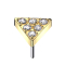 Triangolo senza filettatura placcato oro cristalli argento