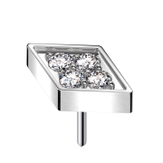 Threadless Diamante argento Cristalli argento