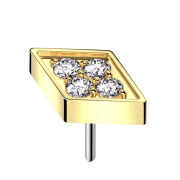 Threadless Diamante placcato oro Cristalli argento