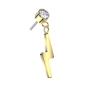 Threadless cylinder gold-plated crystal silver pendant...