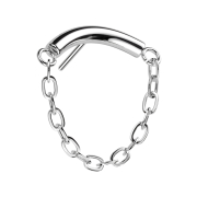 Threadless bar silver pendant chain