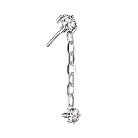 Pendentif argent sans filetage argent cristal argent chaîne cristal argent
