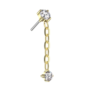 Pendentif en argent plaqué or sans filetage et...