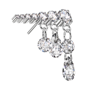 Threadless argento sette cristalli argento pendente tre...