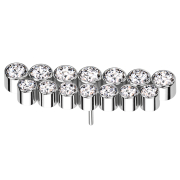 Threadless silber doppelreihe gerade Kristalle silber