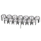 Threadless silver double row straight crystals silver