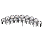 Threadless silber doppelreihe gebogen Kristalle silber