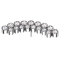 Threadless silver double row curved crystals silver